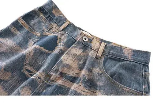 Japanese Brand #30 Tie-Dye Print Print Flared Wide Leg Jeans Size US 34 / EU 50 - 3 Thumbnail