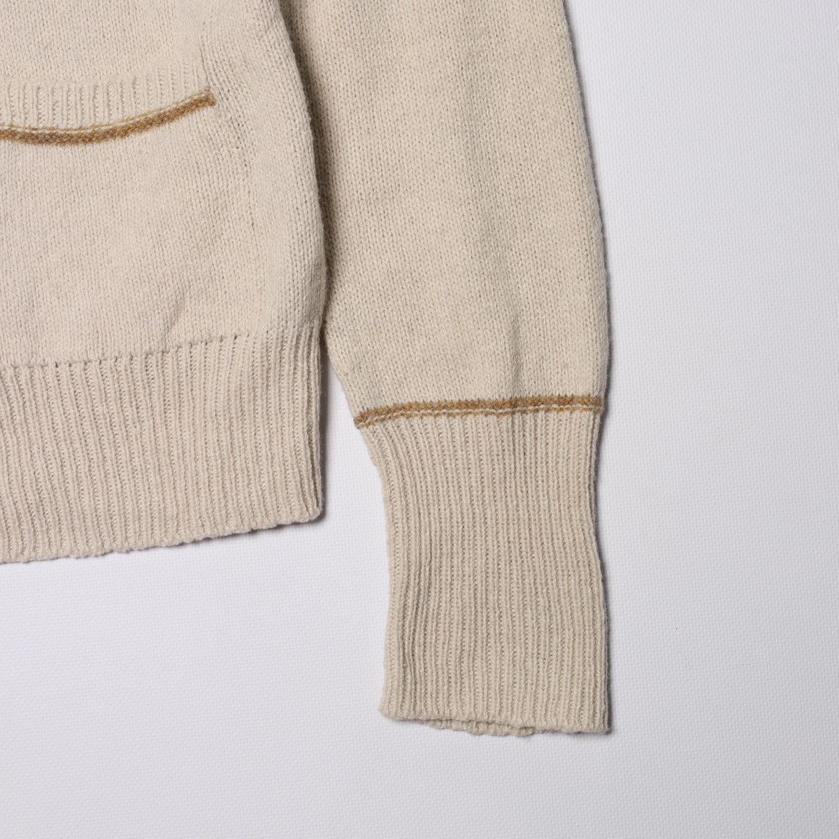 Designer Toast Wool Cotton Cardigan Sweater Beige Size M / US 6-8 / IT 42-44 - 9 Thumbnail