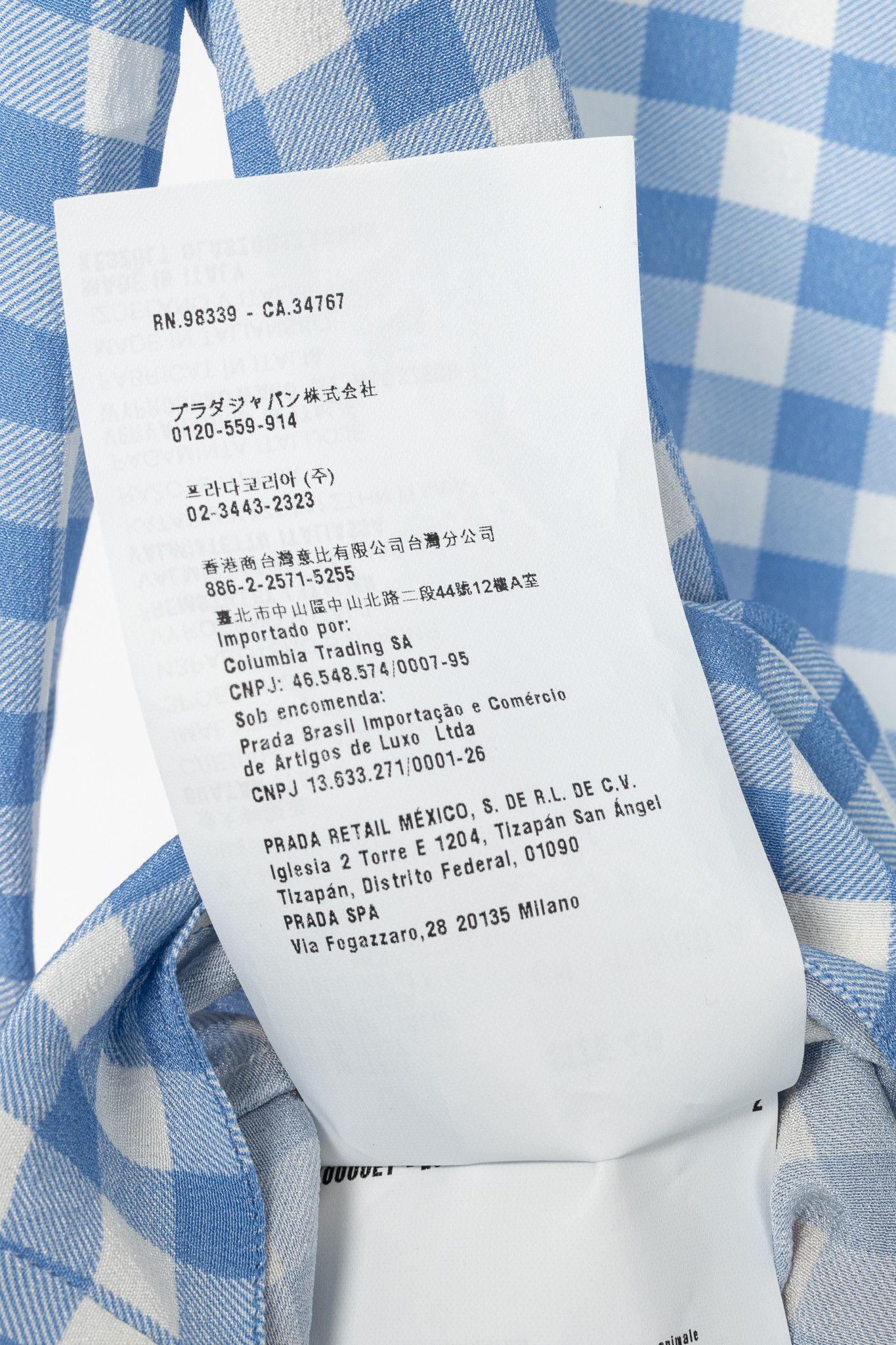 Prada Prada AW13 Blue Gingham Silk Crepe Blouse Size S / US 4 / IT 40 - 10 Thumbnail