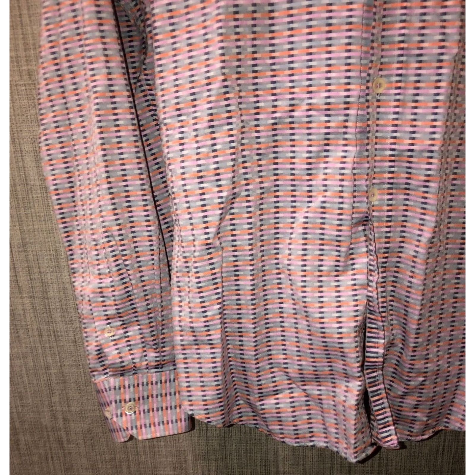 BUGATCHI Bugatchi Uomo Shirt Long Sleeve Button Front Shaped Fit L Multicolor Mens Size US L / EU 52-54 / 3 - 4 Thumbnail