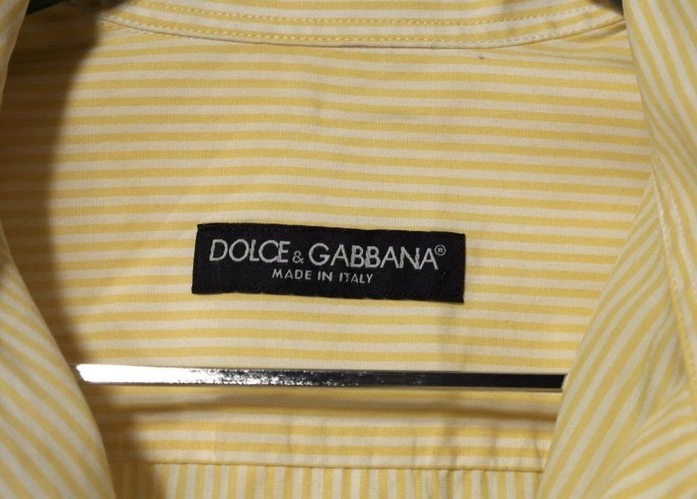 Dolce & Gabbana Share Dolce & Gabbana Womens Striped Shirt Sz 42 Yellow Size M / US 6-8 / IT 42-44 - 6 Thumbnail
