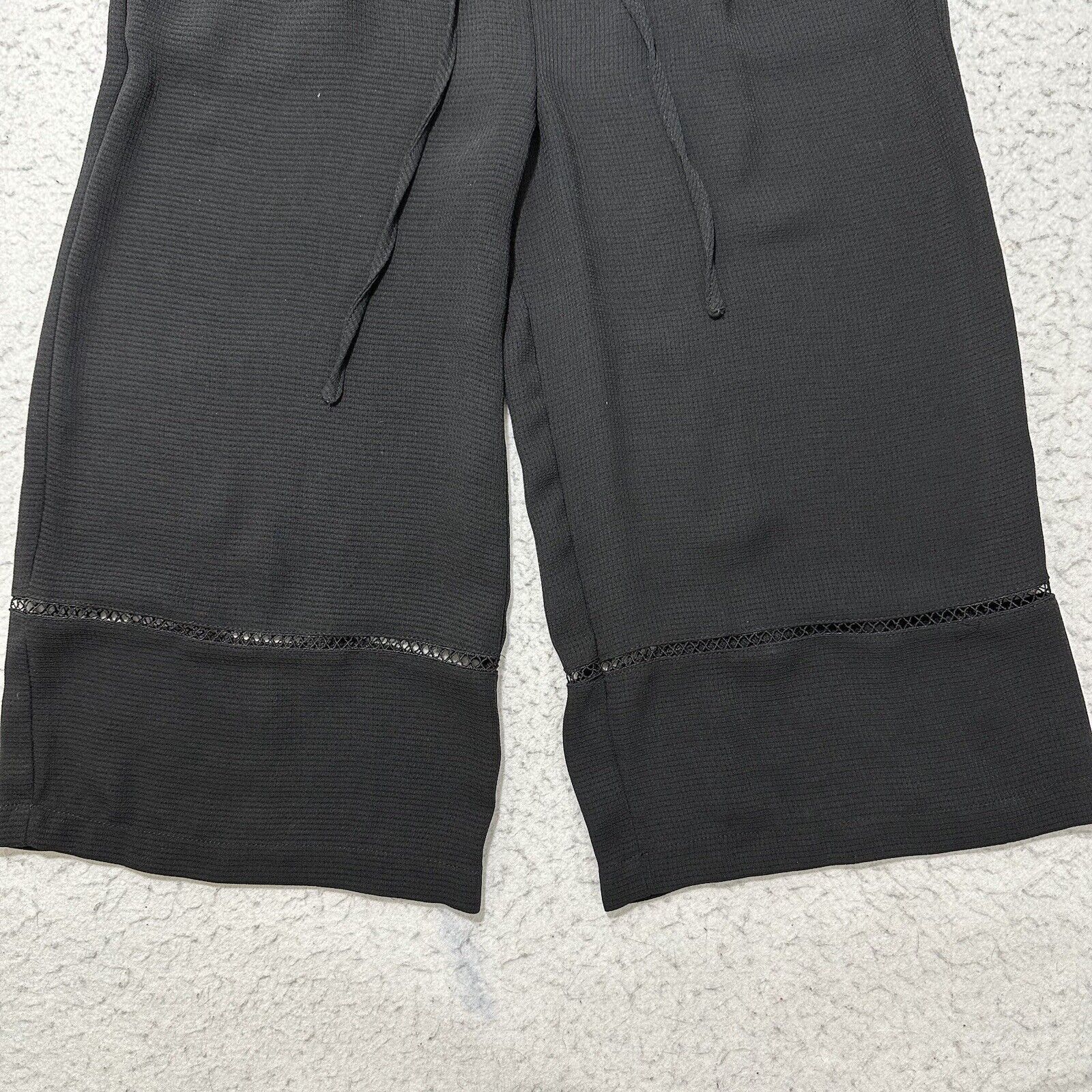 Zara Zara Small Wide Leg Capri Sweatpants Black Lightweight Pants Size 28" / US 6 / IT 42 - 3 Thumbnail
