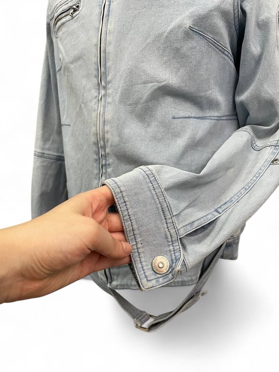Diesel Diesel style blue denim biker jacket bondage moto y2k hype Size US M / EU 48-50 / 2 - 11 Thumbnail