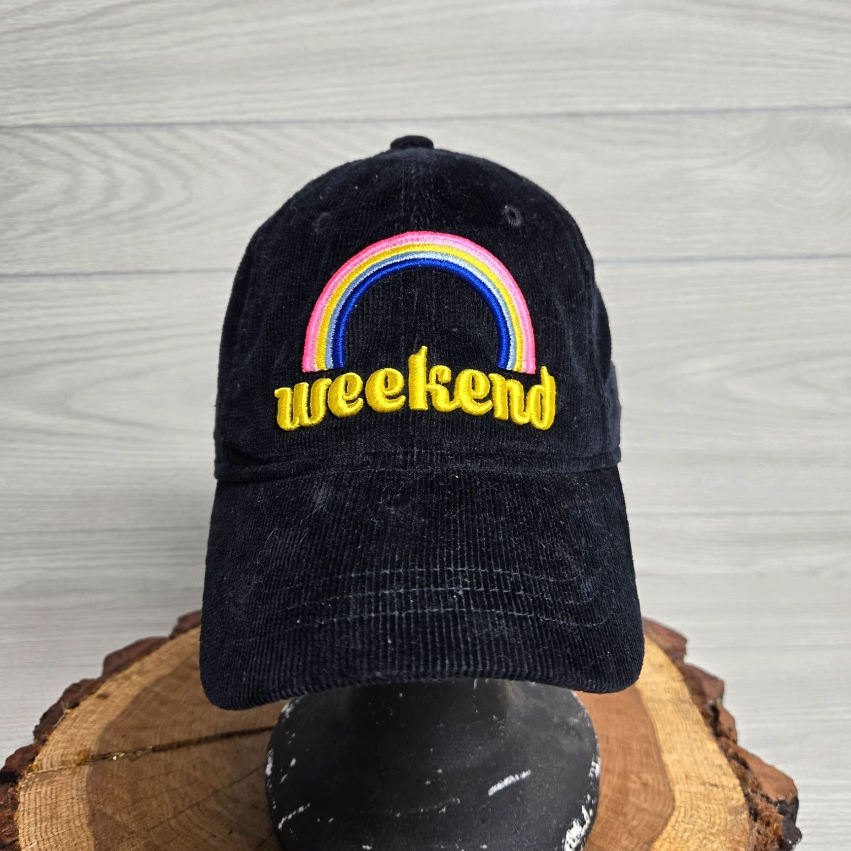 Vintage Weekend Black Hat Cap One Size Adjustable Adult Size Size ONE SIZE - 2 Thumbnail