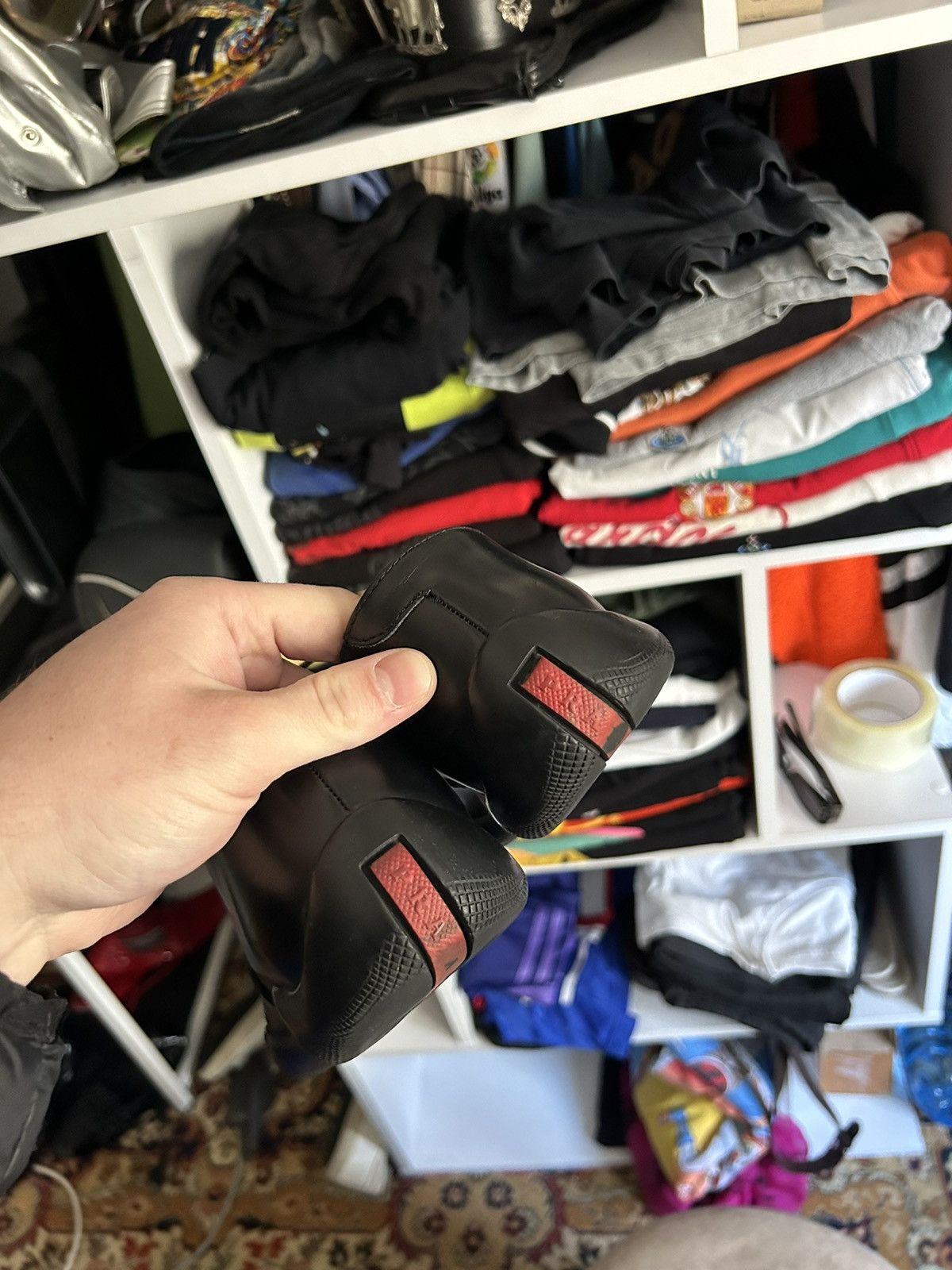 Prada Prada leather Archive Black LowTop Shoes Tech Minimal Style Size US 8.5 / IT 38.5 - 3 Thumbnail