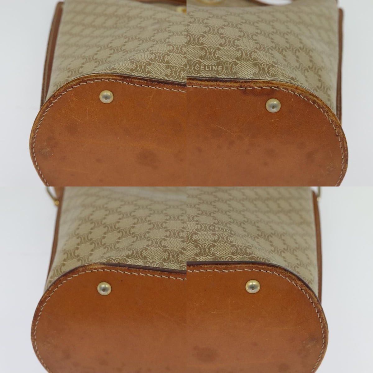 Celine CELINE Macadam Canvas Shoulder Bag Pvc Beige Gold Size ONE SIZE - 10 Thumbnail