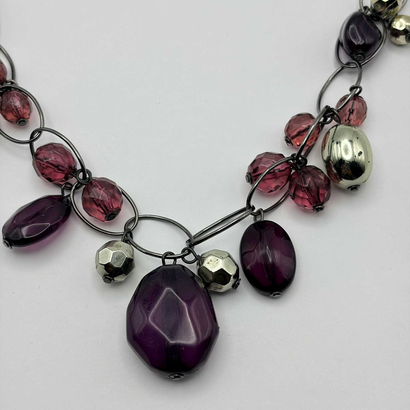 Other Purple & Silver Crystal Necklace Size ONE SIZE - 3 Thumbnail