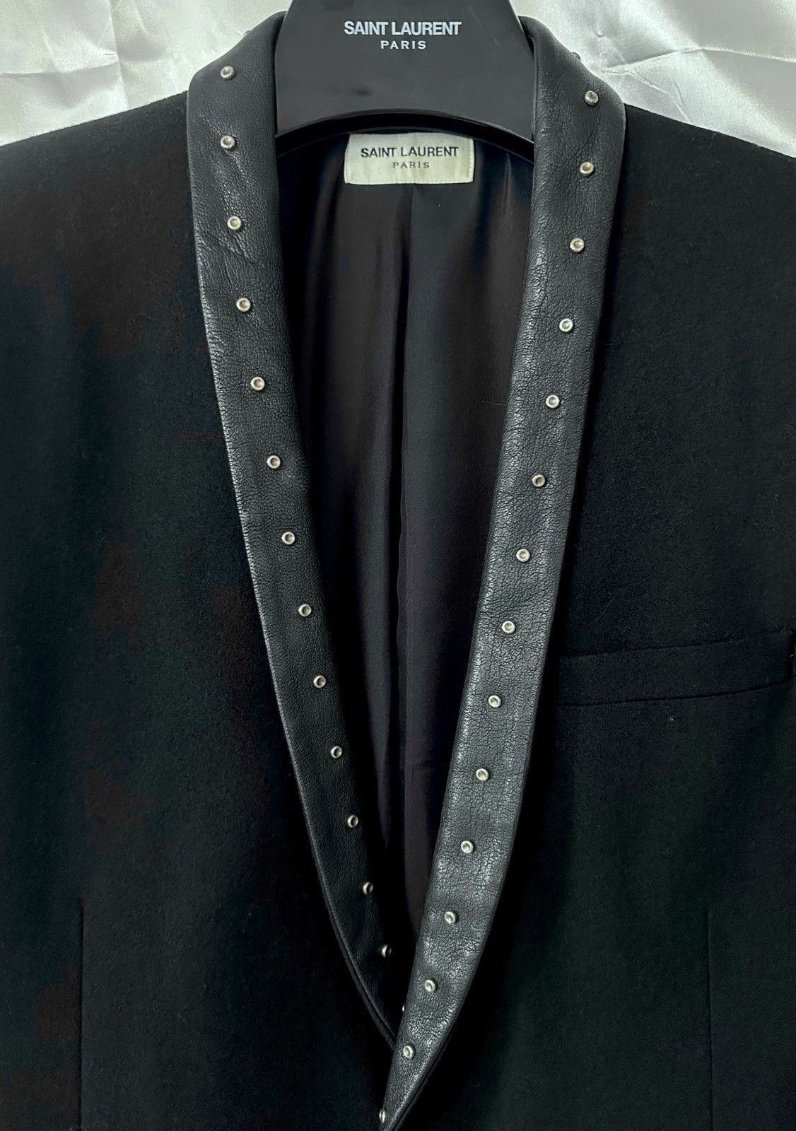 Saint Laurent Paris Saint Laurent by Hedi Slimane FW13 Studded Leather Blazer Size 48S - 4 Thumbnail