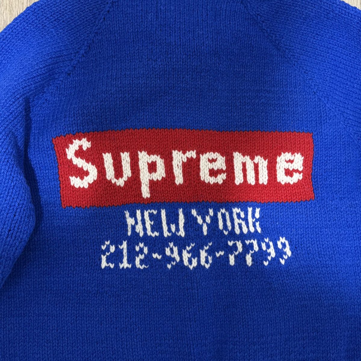 Supreme Supreme Box Logo Cowichan Sweater 'Royal' Size US S / EU 44-46 / 1 - 5 Thumbnail