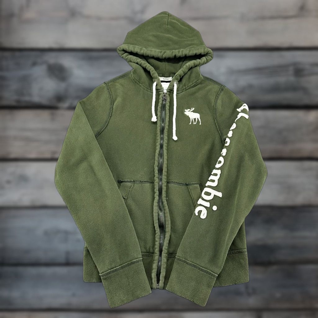 Abercrombie & Fitch VINTAGE Abercrombie & Fitch Hoodie Womens M Green Full Zip Muscle Cotton Spellout Y2K 90s Size M / US 6-8 / IT 42-44 - 1 Thumbnail