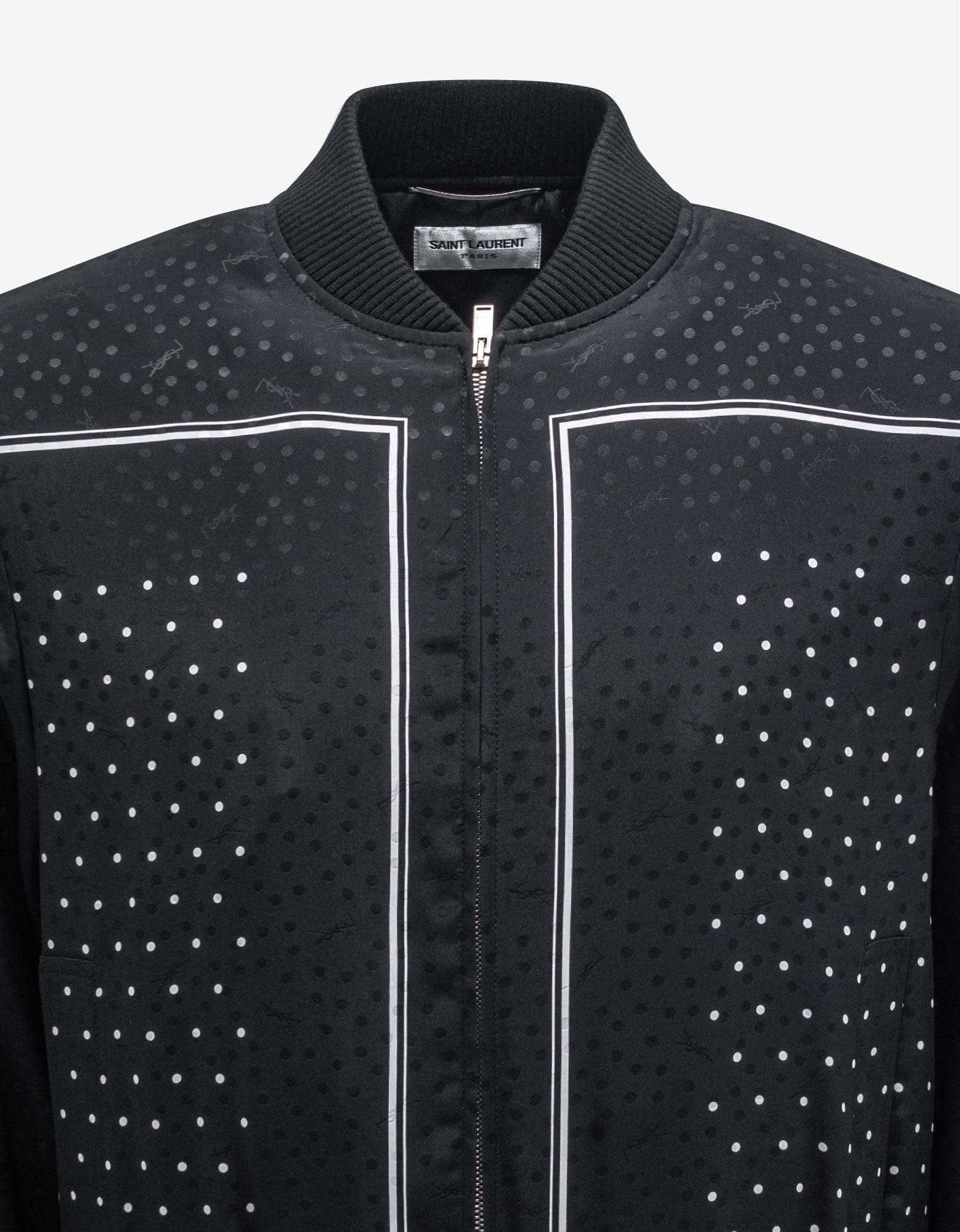 Saint Laurent Paris Saint Laurent Black Dot Print Silk Teddy Jacket SIZE 48 Size US M / EU 48-50 / 2 - 8 Thumbnail