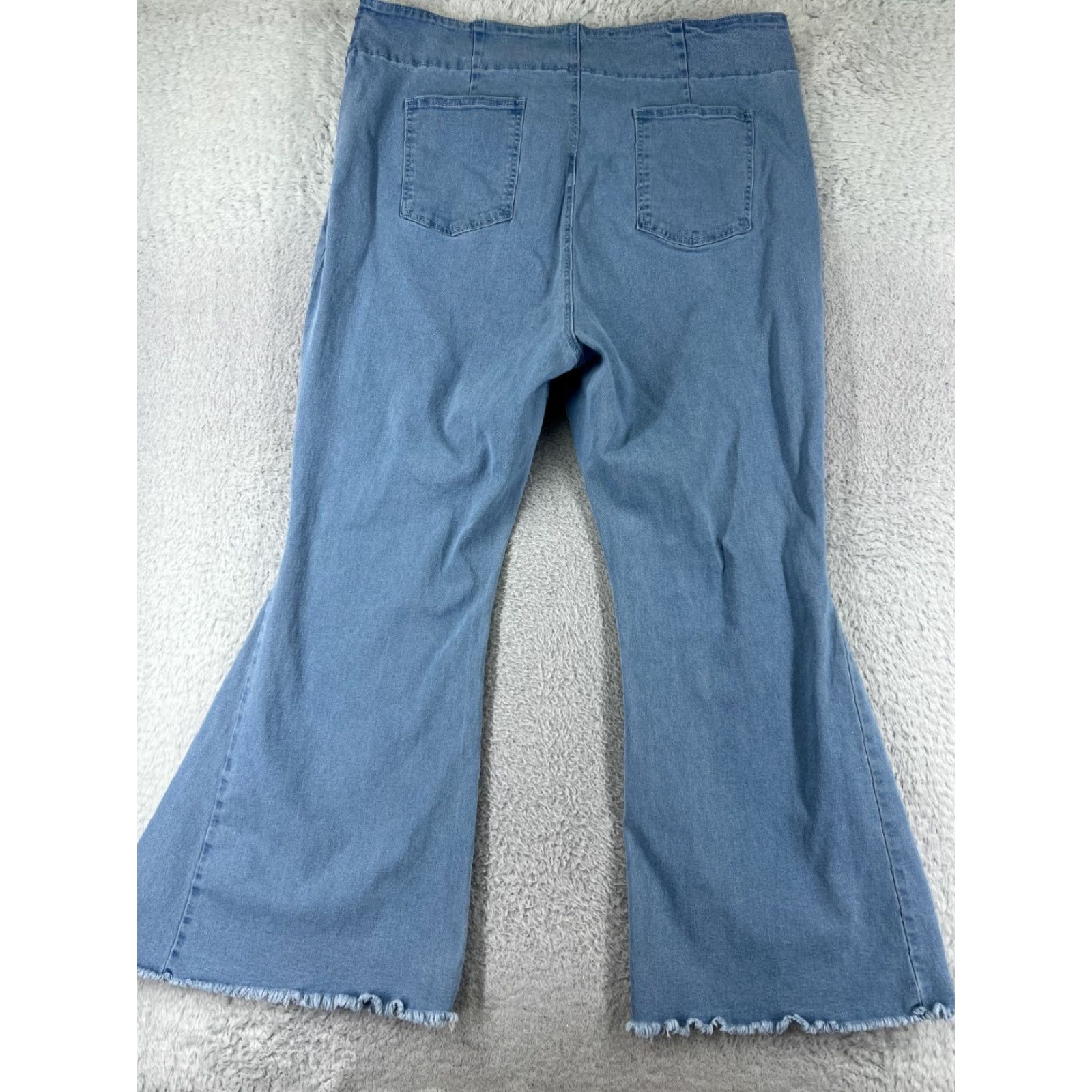Shein SheIn Jeans Women 4XL Blue Denim Cotton Blend Stretch Flare Raw Hem Jeans Women 4XL Blue Denim Cotton Blend Stretch Flare Raw Hem Size 40" / US 18 - 2 Thumbnail