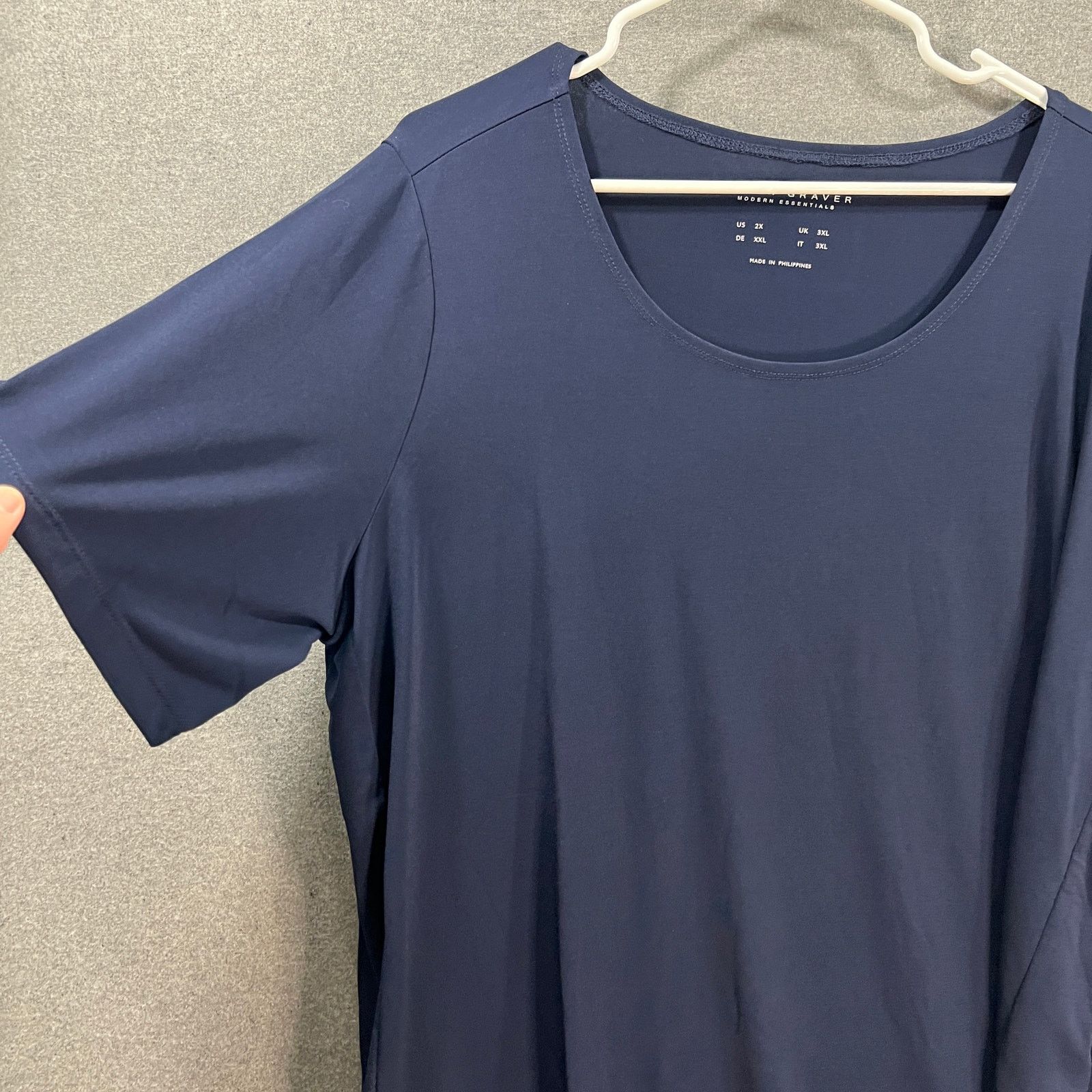 Other Susan Graver Modern Essentials Liquid Knit Tunic Navy, Size XXL / US 16-18 / IT 52-54 - 4 Thumbnail
