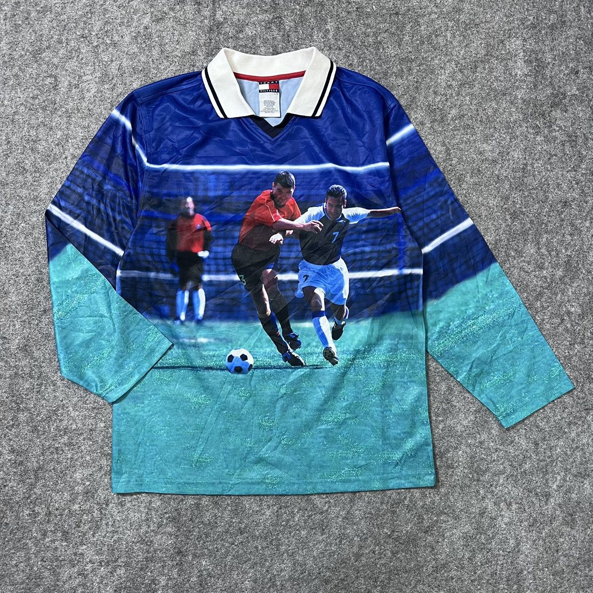 Tommy Hilfiger × Vintage Rare! Tommy Hilfiger Jersey Vintage. Size US L / EU 52-54 / 3 - 2 Thumbnail