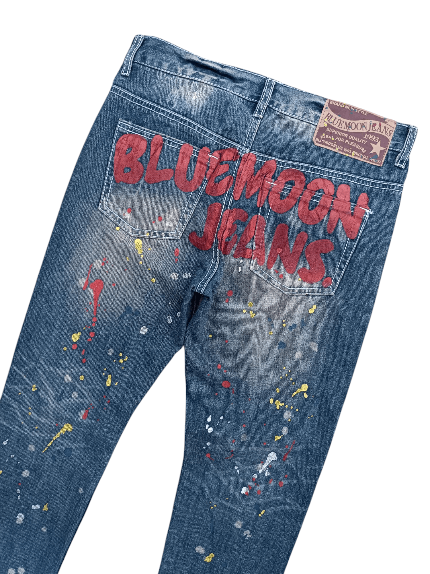 Designer × Japanese Brand × Vintage VINTAGE BLUE MOON BLUE SPLATTER PAINT DENIM Size US 30 / EU 46 - 9 Thumbnail