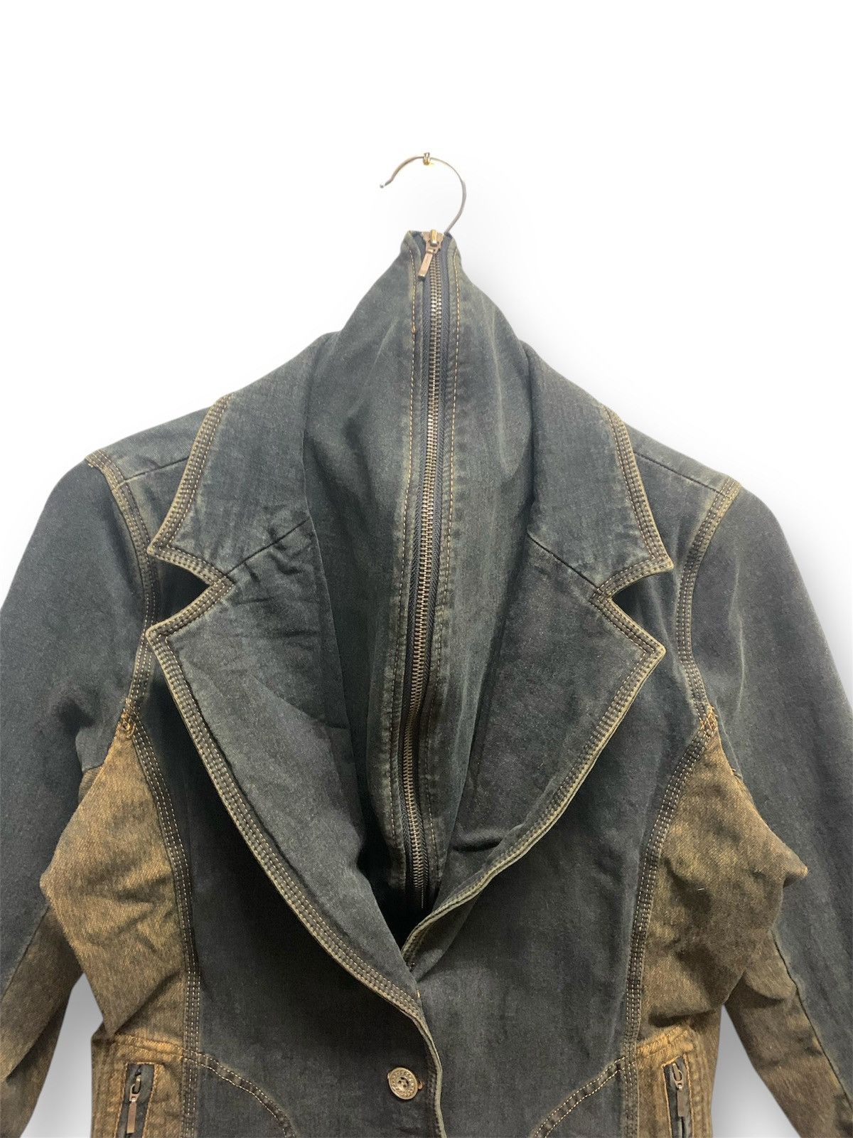 Designer × Japanese Brand × Kansai Yamamoto KANSAI BIS Denim Jacket Blazzer button and Zipper Size S / US 4 / IT 40 - 2 Thumbnail