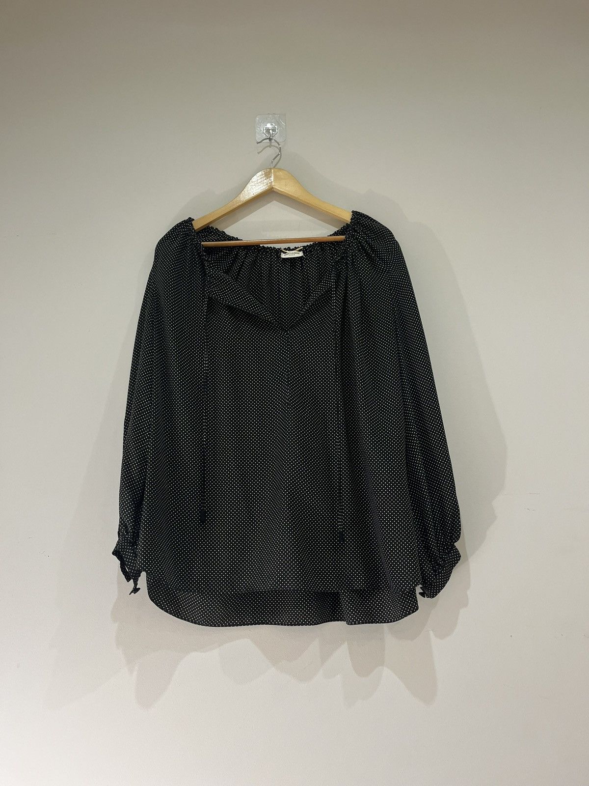 Saint Laurent Paris Saint Laurent Micro Polka Dot Blouse Size US M / EU 48-50 / 2 - 1 Thumbnail