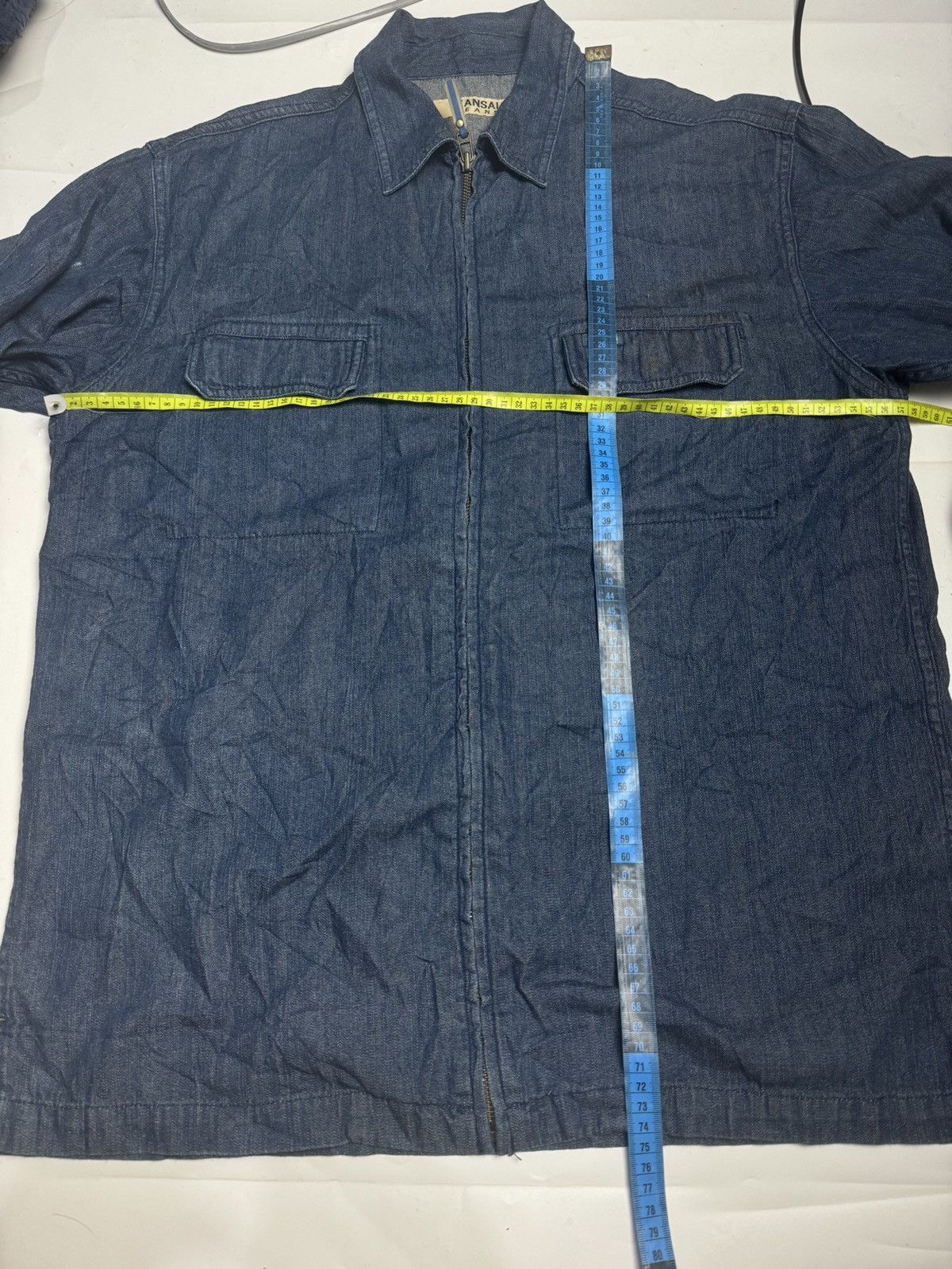 Japanese Brand Japanese Kansai Jeans Denim Zipper Shirt Yohji Yamamoto Size US L / EU 52-54 / 3 - 8 Thumbnail