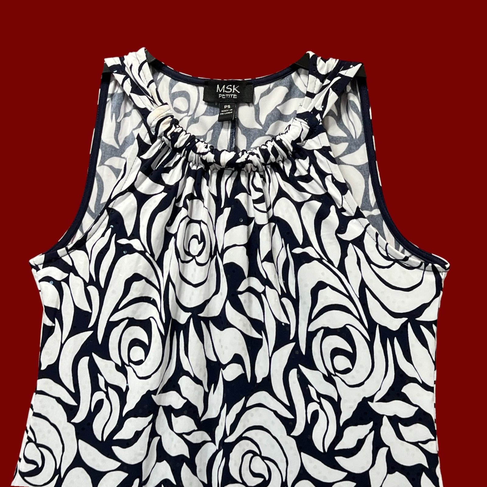 Other MSK - Women's Petite Floral Print Sleeveless Shirt Dress - N Size S / US 4 / IT 40 - 15 Thumbnail