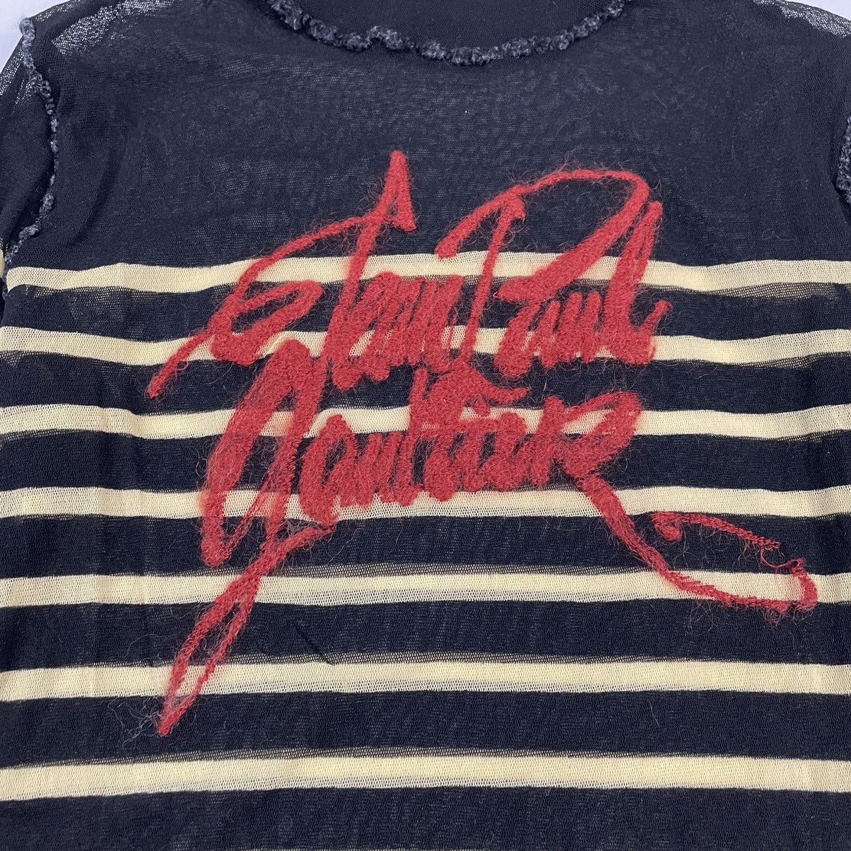 Jean Paul Gaultier 2001 Jean Paul Gaultier Striped Elastic Mesh T-Shirt Vintage Size US M / EU 48-50 / 2 - 3 Thumbnail