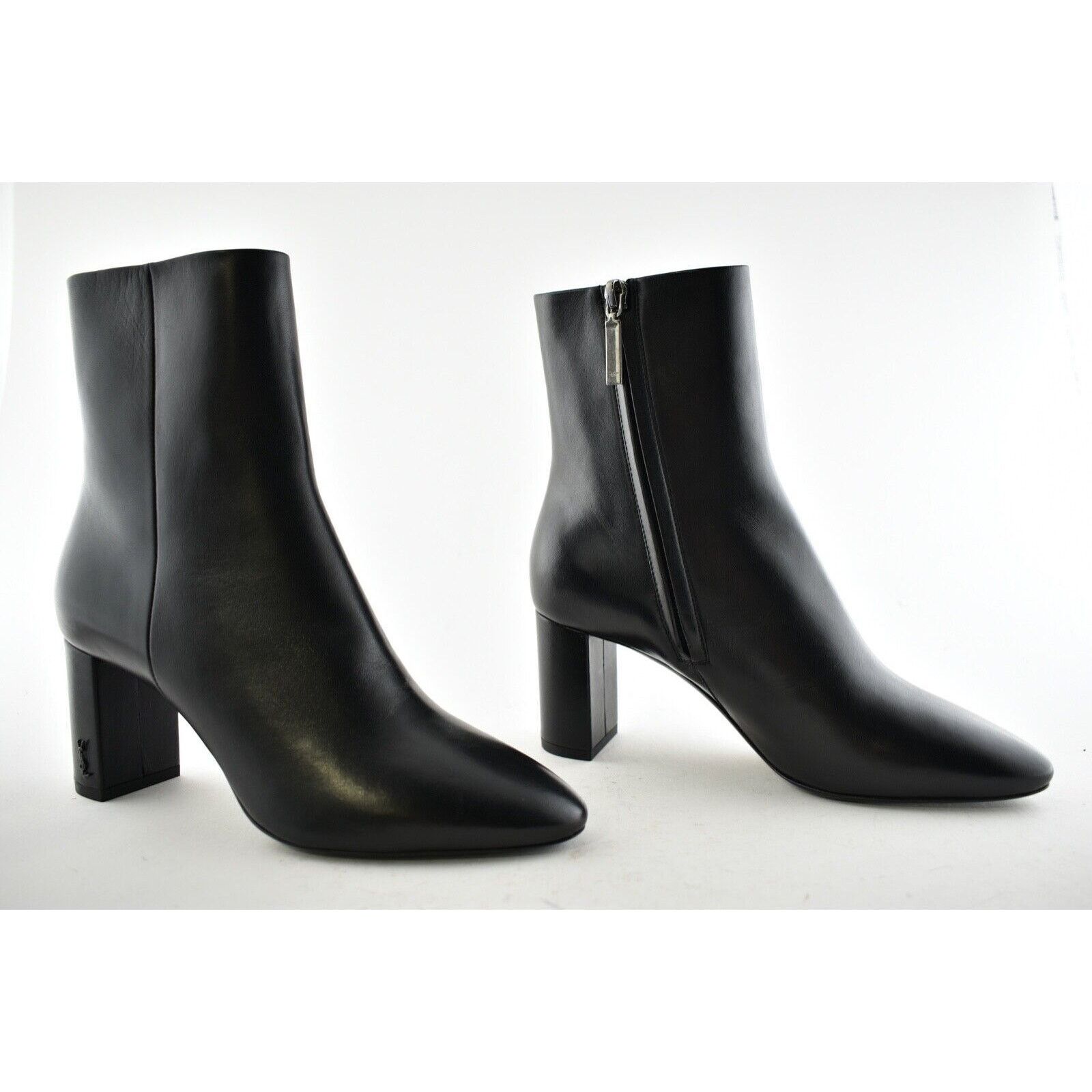 Yves Saint Laurent YSL Yves Saint Laurent Lou 70 Black Leather Pin Block Heel Size US 7 / IT 37 - 4 Thumbnail