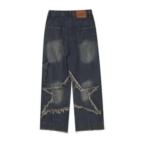 Jean × Vintage Streetwear Baggy Stars Design Jeans Size US 32 / EU 48 - 2 Thumbnail