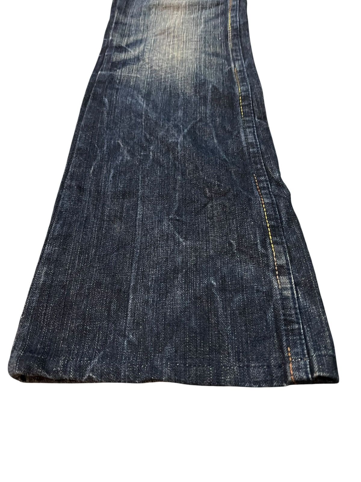 Japanese Brand Flare Redpepper Embroidery Skull Mud Wash Lowrise Jean Size US 31 - 6 Thumbnail