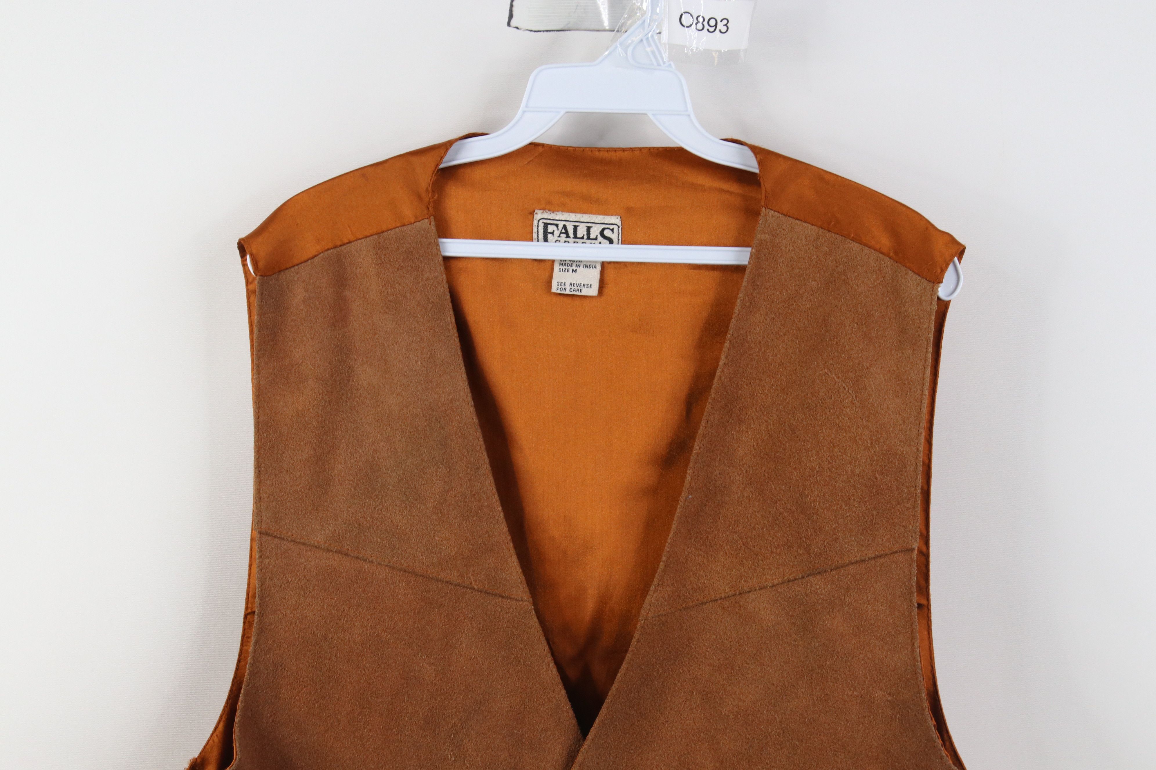 Vintage Vintage 90s Streetwear Back Suede Leather Vest Jacket Brown Size US M / EU 48-50 / 2 - 2 Thumbnail