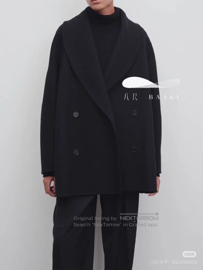 The Row The Row Short Black Overcoat Size S / US 4 / IT 40 - 8 Thumbnail