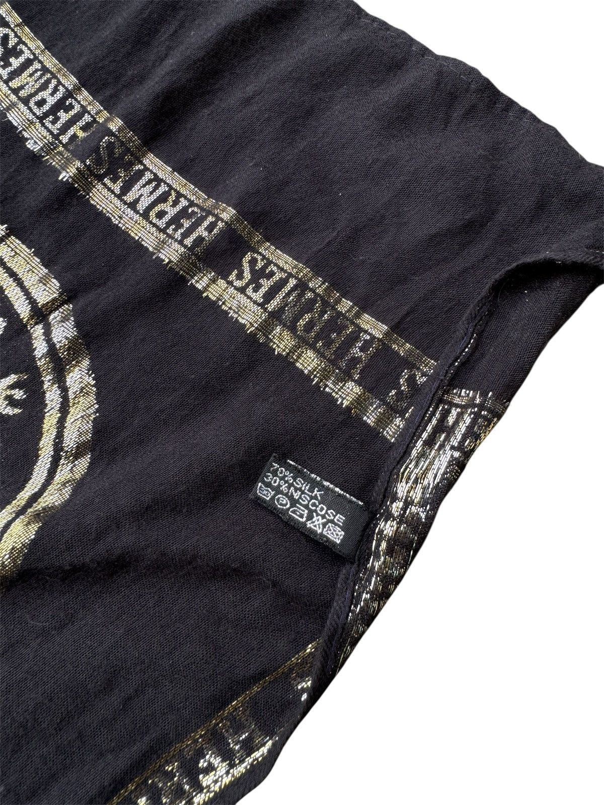 Hermes Hermes Paris Black Silk Scarf Size ONE SIZE - 8 Thumbnail