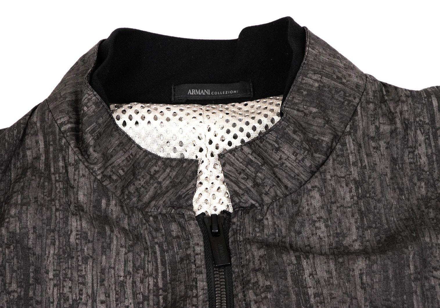 Armani Collezioni Patterned Dual Zip Blouson in Charcoal Black EU46/US36 Size US XXS / EU 40 - 3 Thumbnail