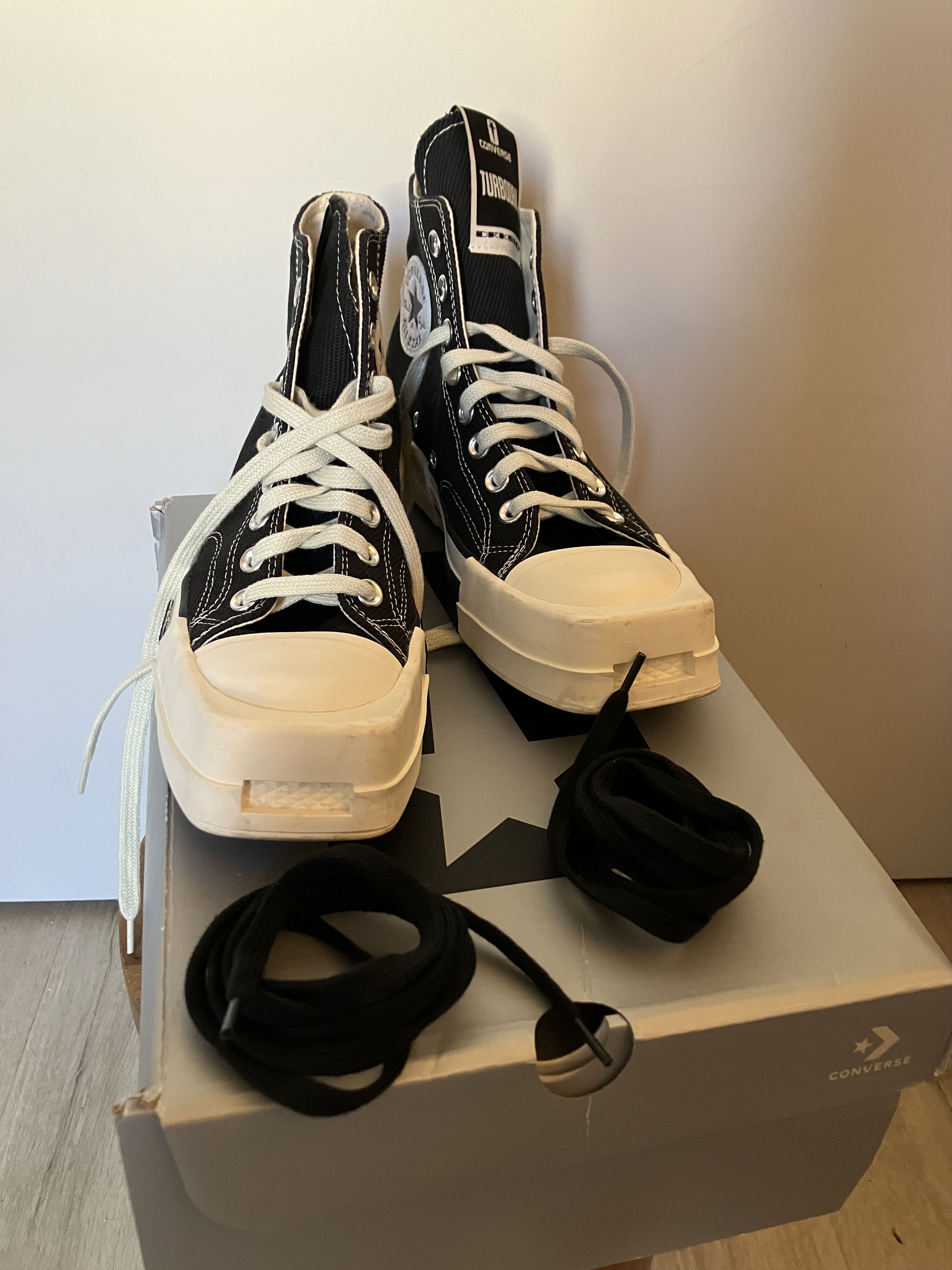 Rick Owens Drkshdw Converse TURBODRK Chuck 70 High Black Size US 7 / EU 40 - 5 Thumbnail