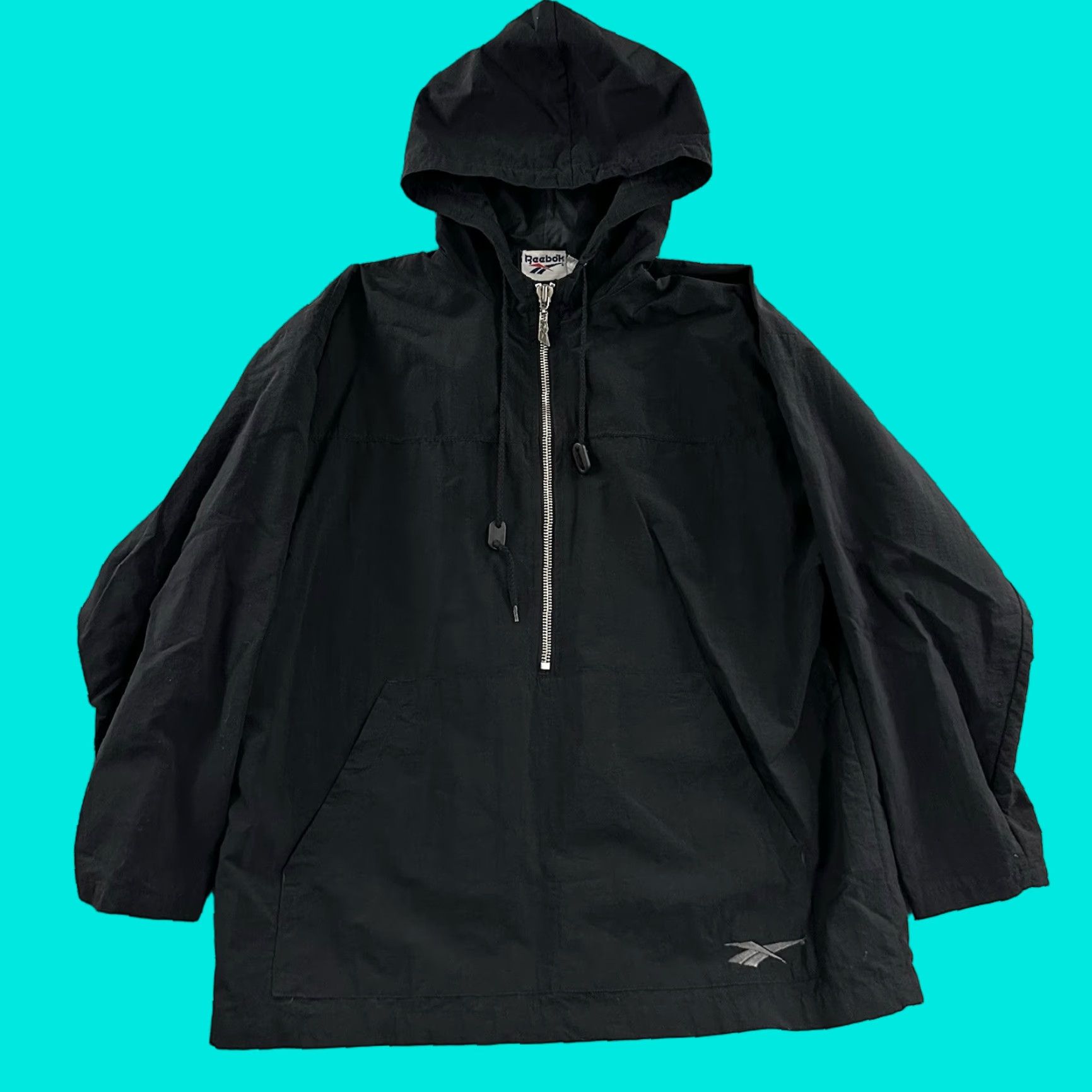 Reebok VINTAGE Reebok Jacket Windbreaker Mens Black Size S Half Zip 100% Nylon Size US S / EU 44-46 / 1 - 1 Thumbnail