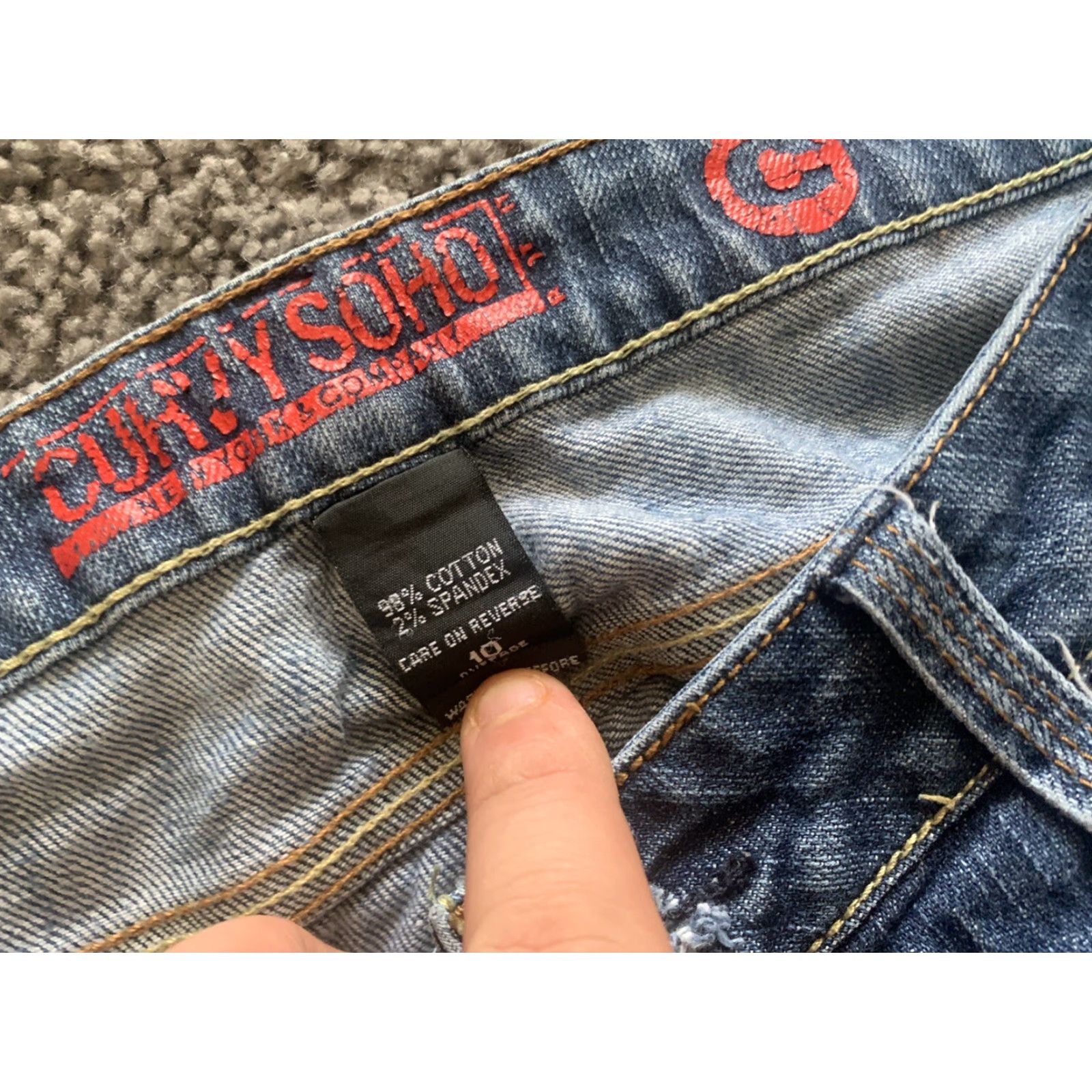 Denime SOHO Jeans Bootcut Dark Wash Denim Mid Rise Size 10 Women Size 32" / US 10 / IT 46 - 6 Thumbnail