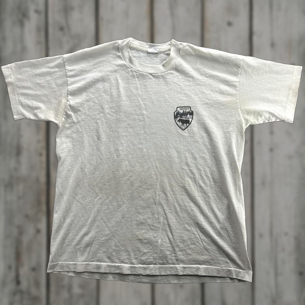 Hanes VINTAGE Hanes Explorer Territory Shirt Mens XL White Moose Badge Graphic Outdoors 90s Tee Size US XL / EU 56 / 4 - 1 Thumbnail