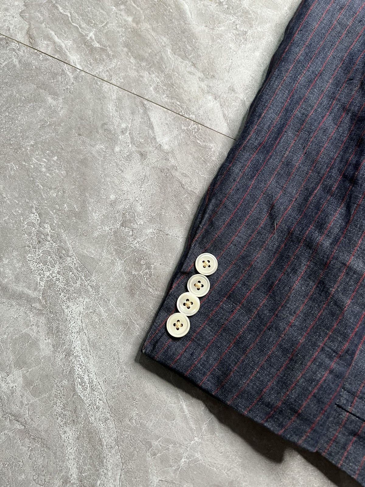Band Of Outsiders Band Of Outsiders Hand Tailored MOP buttons Linen Blazer Size US L / EU 52-54 / 3 - 3 Thumbnail