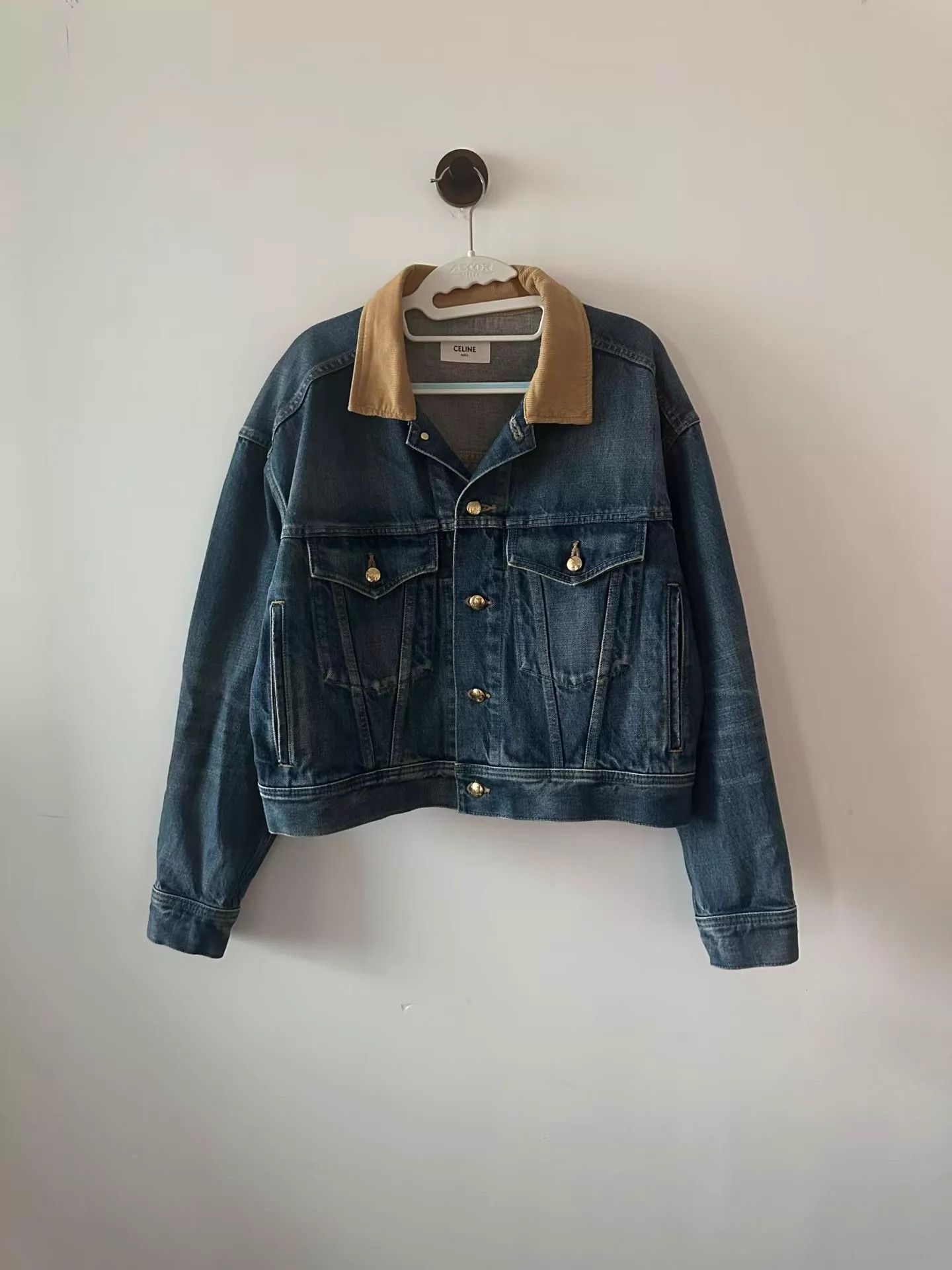 Celine CELINE Back Logo Denim Jacket Women's XS Size XS / US 0-2 / IT 36-38 - 1 Thumbnail