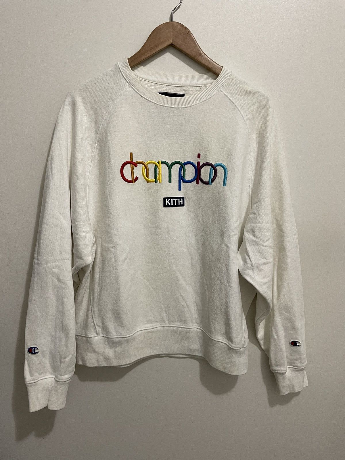 Champion x kith crewneck hotsell