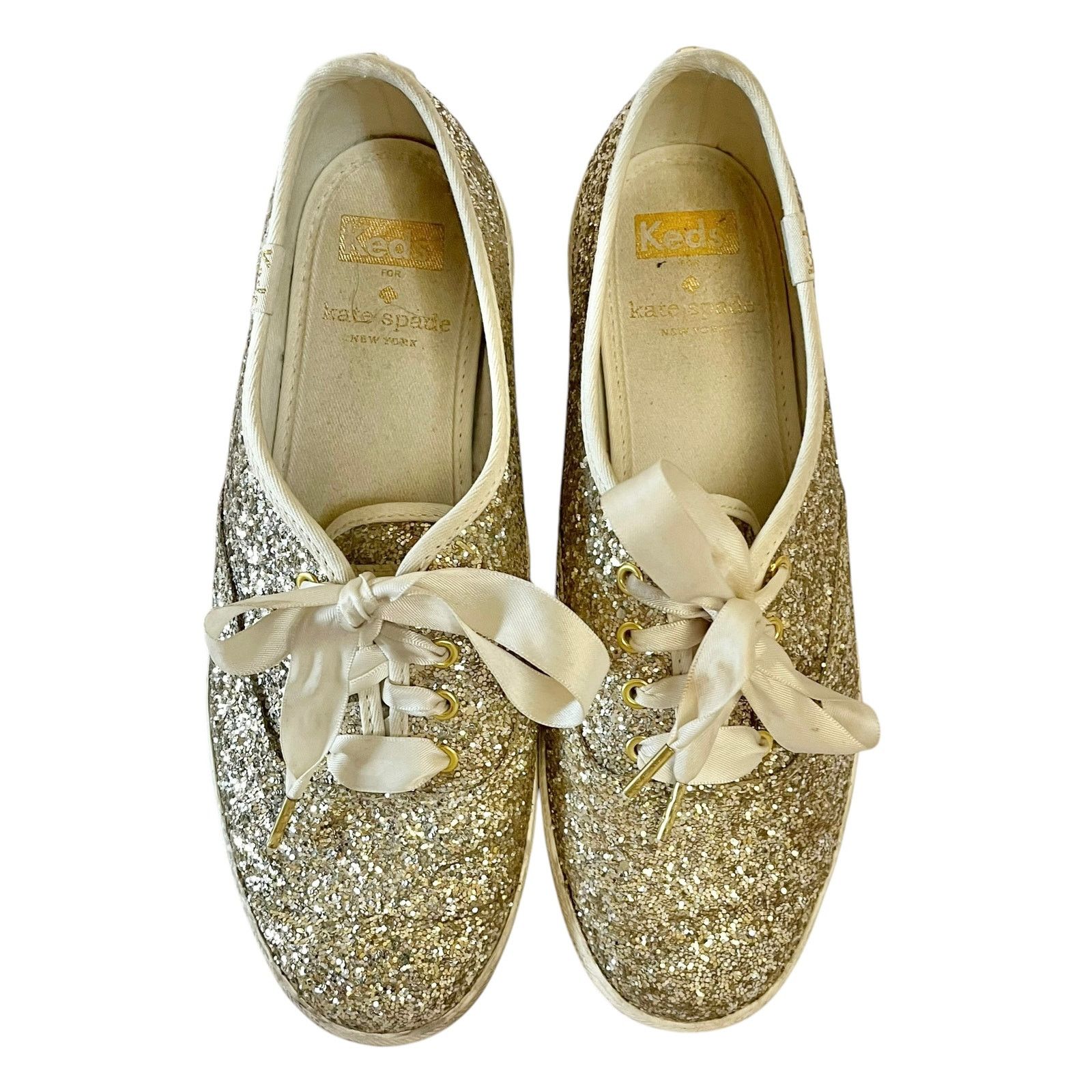 Kate Spade Kate Spade x Keds Champion Gold Glitter Low-Top Sneakers Size US 6 / IT 36 - 4 Thumbnail