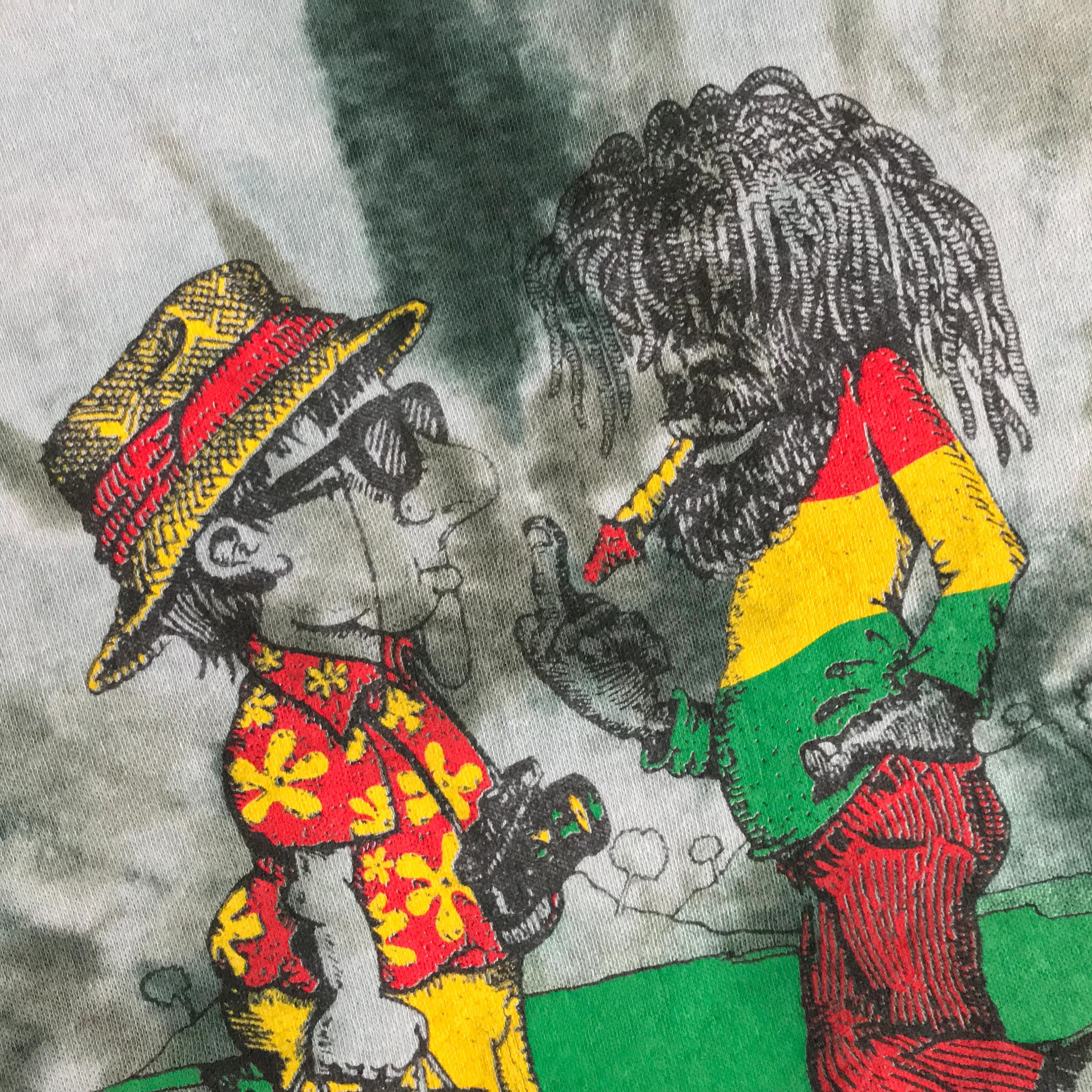 Vintage 90s JAMAICA T Shirt Tee Tie Dye Rastafarian Reggae Bequia Size US XL / EU 56 / 4 - 6 Thumbnail