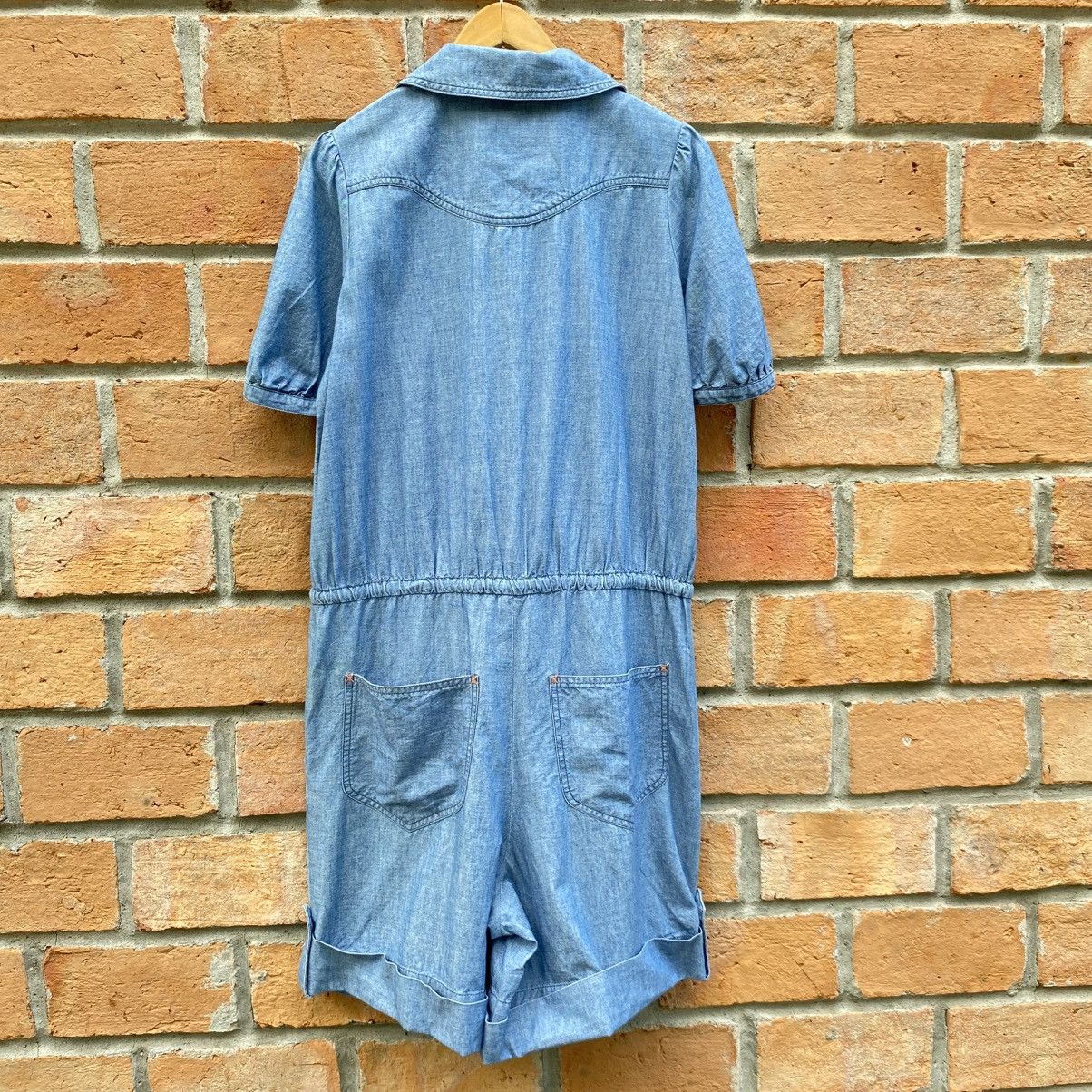 Tsumori Chisato TSUMORI CHISATO Blue Denim Romper with Peter Pan Collar Size M / US 6-8 / IT 42-44 - 2 Thumbnail