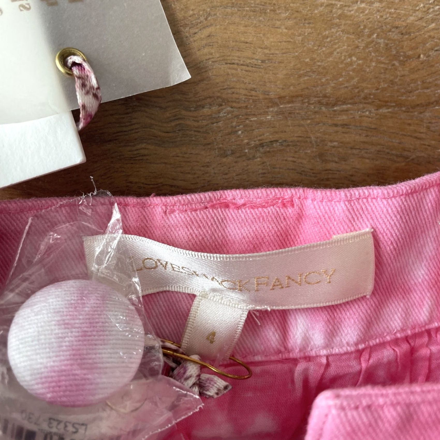 LoveShackFancy LoveShackFancy Mini Skirt Women Size 4 Pink Denim Cotton Tie Dye Ruffle Short Stitch Skirt Cottage Coquette Spring Summer 4 Womens Size 27" / US 4 / IT 40 - 5 Thumbnail