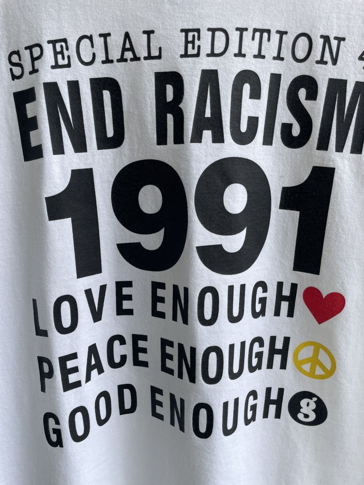 Vintage GOODENOUGH SPECIAL EDITION 4 END RACISM 1991 Shirts