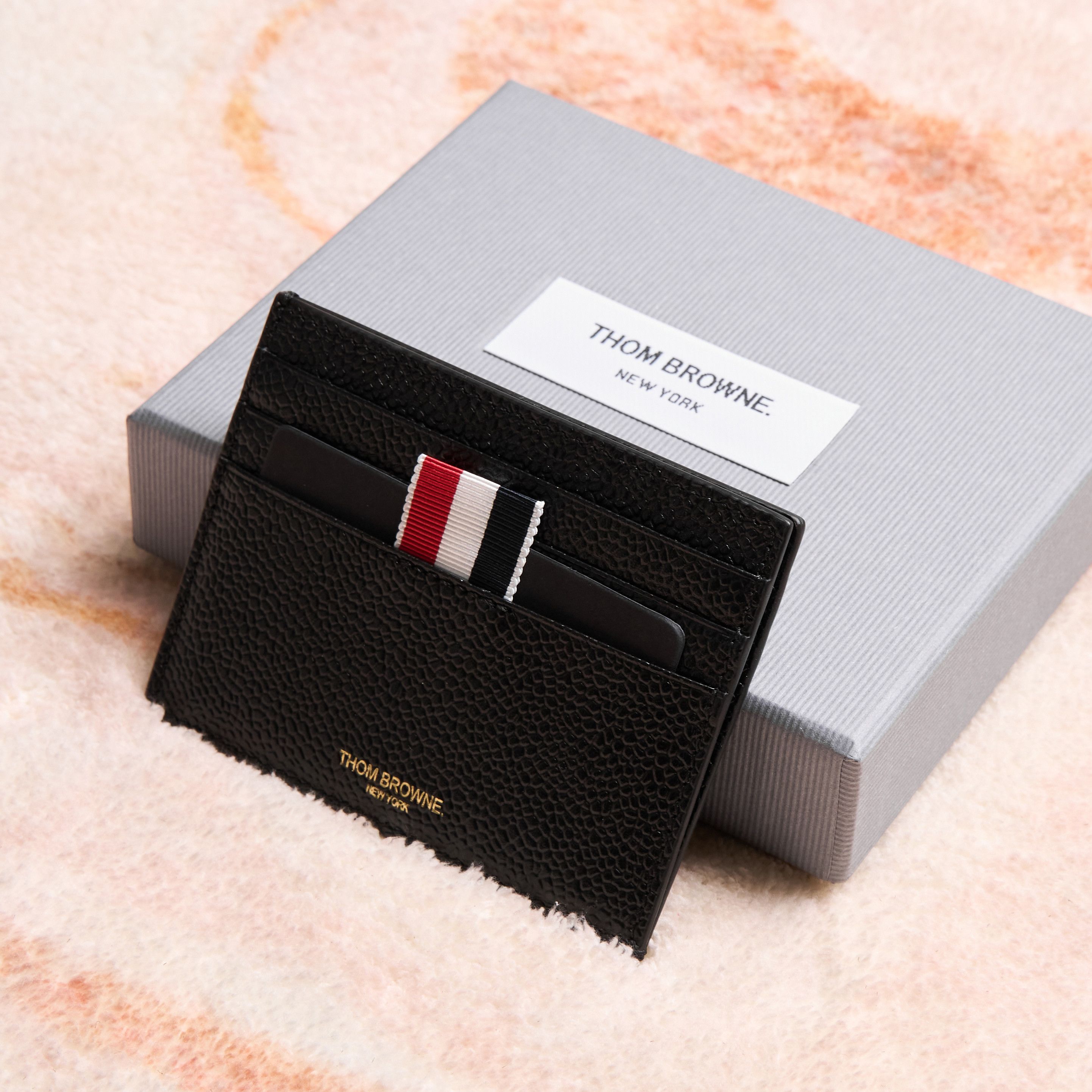 Thom Browne THOM BROWNE Pebbled Leather Card Holder Size ONE SIZE - 2 Thumbnail