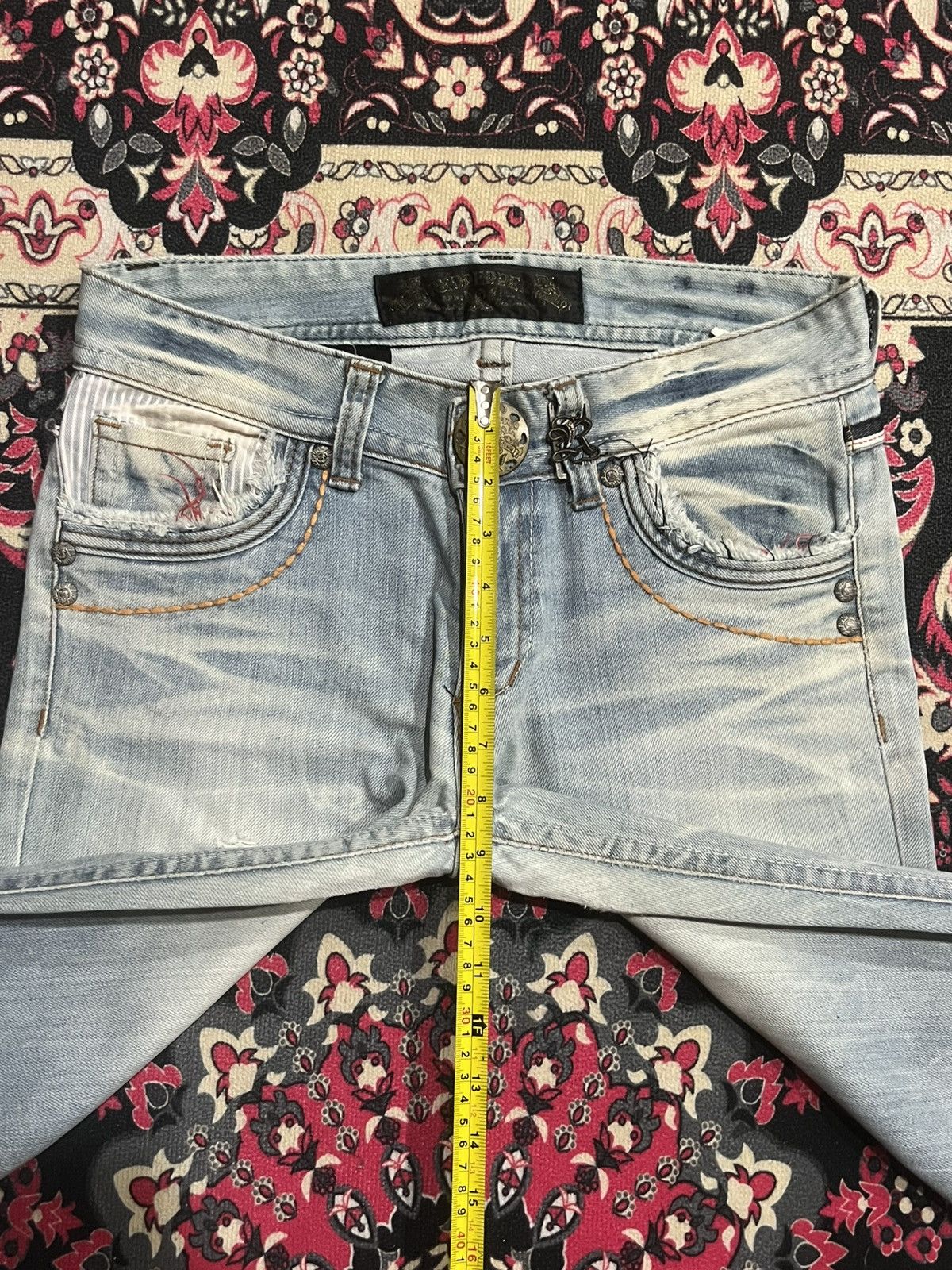 If Six Was Nine ⚡️Insane⚡️Vintage Japanese Brand Red Pepper Destroy Blue Jeans Size US 28 / EU 44 - 20 Thumbnail