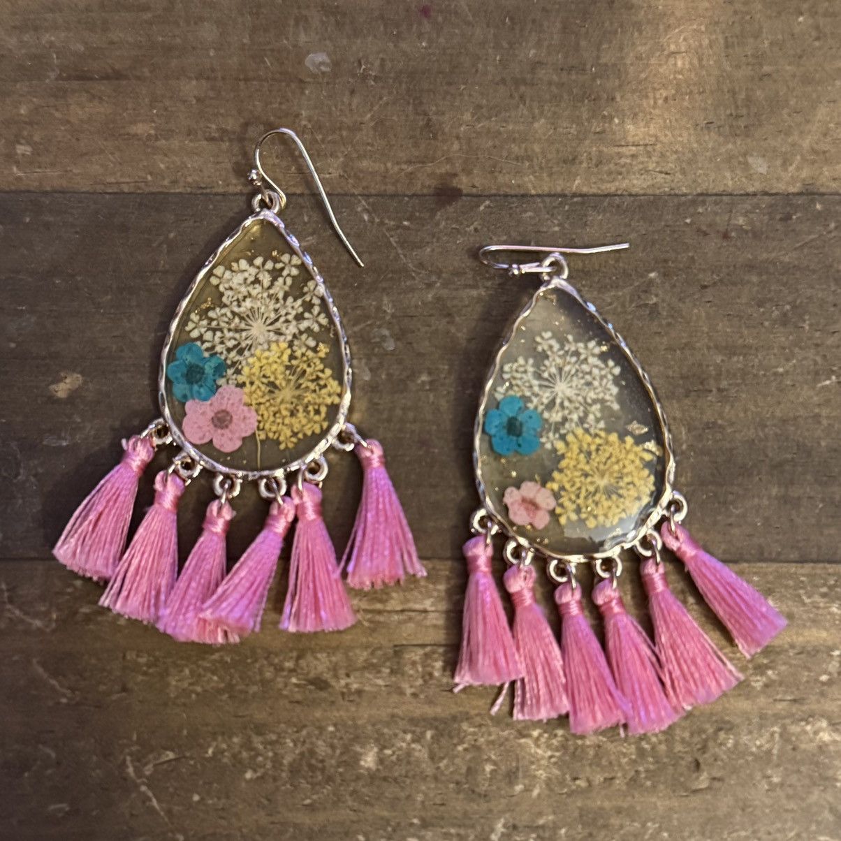 Other Teardrop resin dried flower tassel earrings Size ONE SIZE - 4 Thumbnail