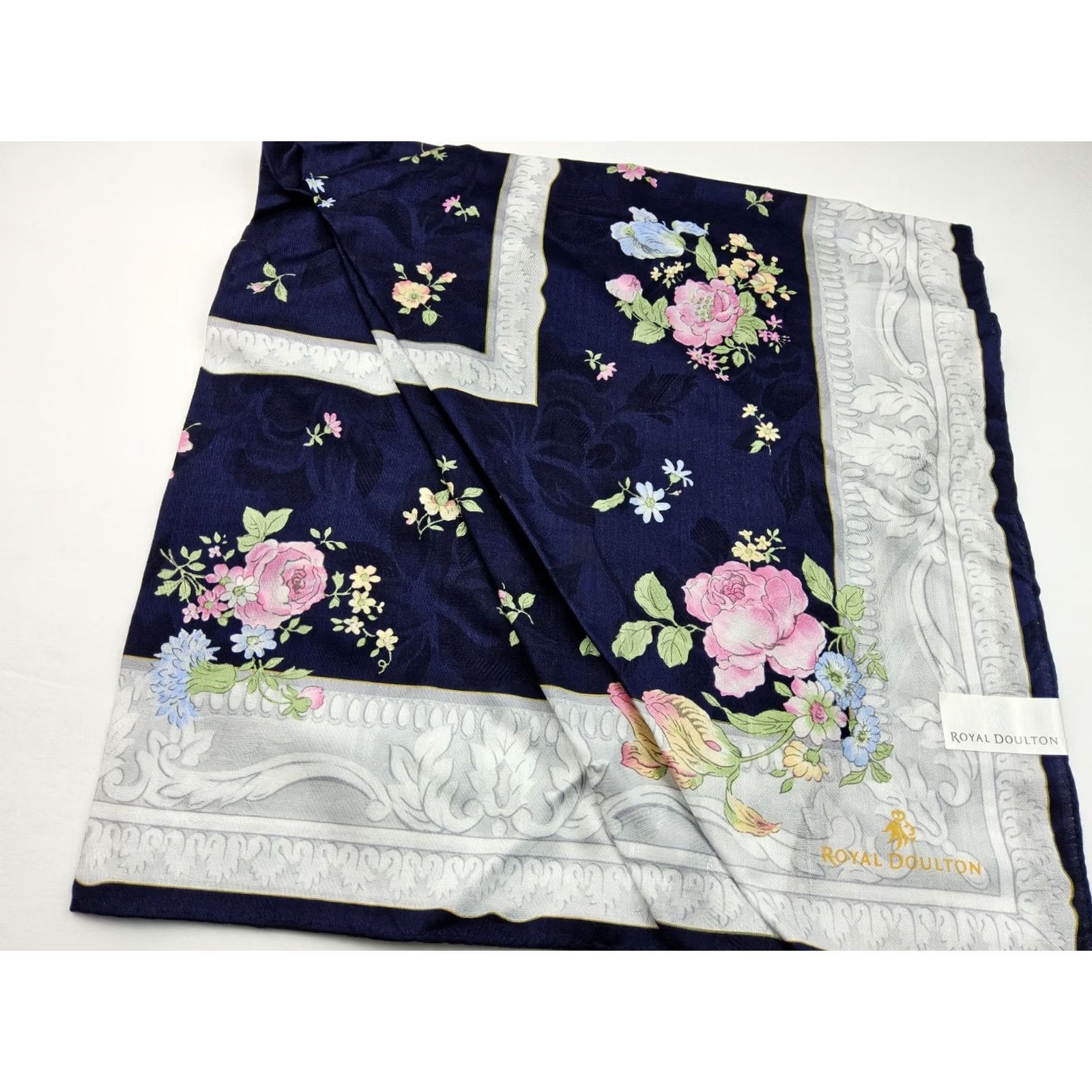 Vintage Royal Doulton Scarf Womens Roses Floral Square Neckerchief Bandana Size ONE SIZE - 3 Thumbnail