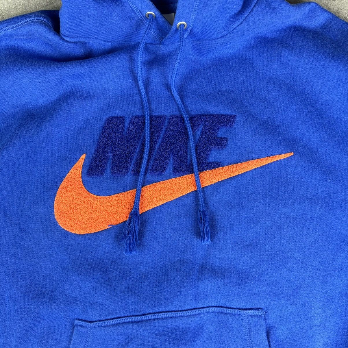 Nike Nike Club Fleece Brushed Back Chenille Futura Blue Hoodie Size US M / EU 48-50 / 2 - 4 Thumbnail