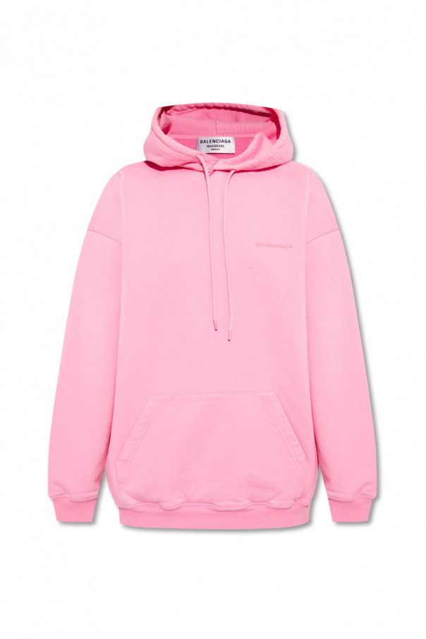 image of Balenciaga O1Mt1Gz0424 Bb Corp Medium Fit Hoodies In Light Pink, Women's (Size 2XL)