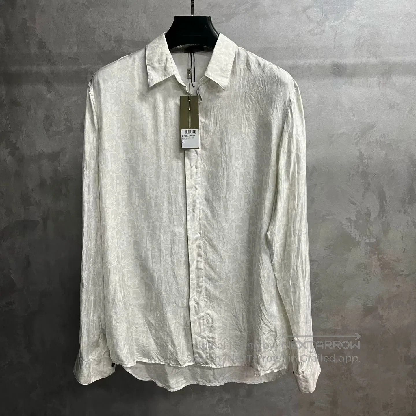 Dior Dior White Silk Floral Print Shirt. Size US L / EU 52-54 / 3 - 1 Thumbnail